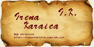 Irena Karaica vizit kartica